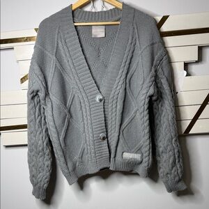 Taylor Swift Gray Cable Knit Cardigan “The tortured Poets Department “ M/L -101